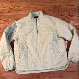 Vans Women’s Large Sage Green Quilted Puffer Half Zip Pullover
